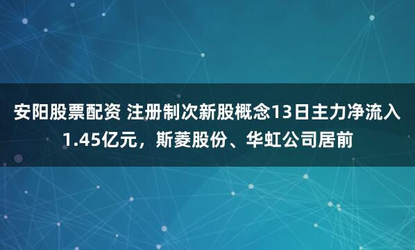 安阳股票配资 注册制次新股概念13日主力净流入1.45亿元，斯菱股份、华虹公司居前